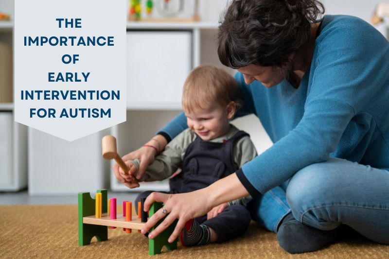 a therapist providing early intervention to an autistic child