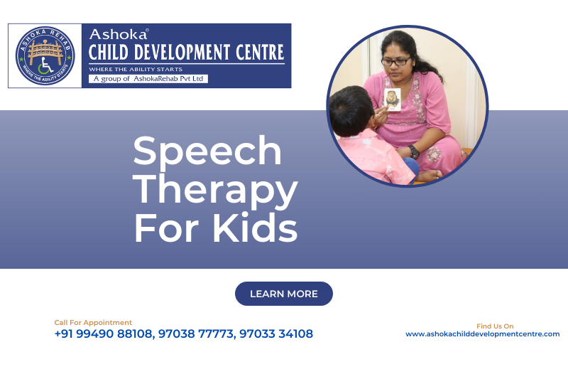 speech language pathologist giving speech therapy to a kid